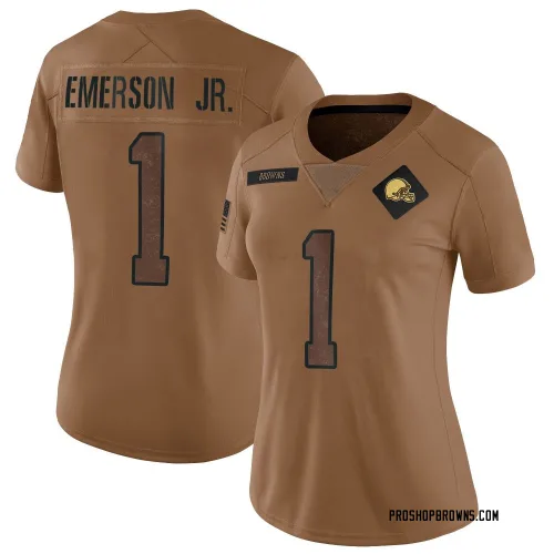Cleveland Browns Women's Limited Brown 2023 Salute To Service Jersey (1 Martin Emerson Jr.)