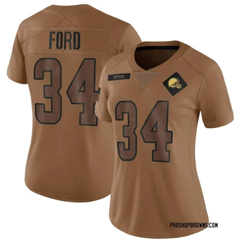 Cleveland Browns Women's Limited Brown 2023 Salute To Service Jersey (34 Jerome Ford)