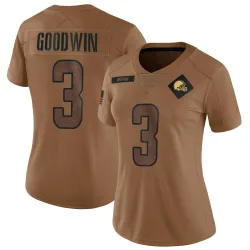 Cleveland Browns Women's Limited Brown 2023 Salute To Service Jersey (3 Marquise Goodwin)