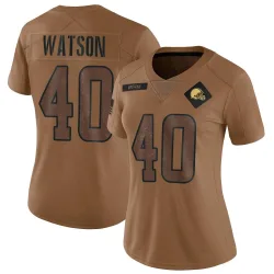 Cleveland Browns Women's Limited Brown 2023 Salute To Service Jersey (40 Nathaniel Watson)