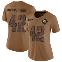 Cleveland Browns Women's Limited Brown 2023 Salute To Service Jersey (42 Easton Mascarenas-Arnold)