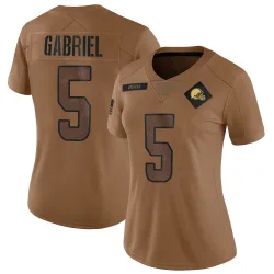 Cleveland Browns Women's Limited Brown 2023 Salute To Service Jersey (5 Dillon Gabriel)