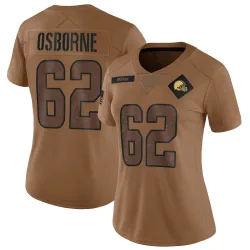 Cleveland Browns Women's Limited Brown 2023 Salute To Service Jersey (62 Justin Osborne)