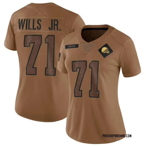 Cleveland Browns Women's Limited Brown 2023 Salute To Service Jersey (71 Jedrick Wills Jr.)