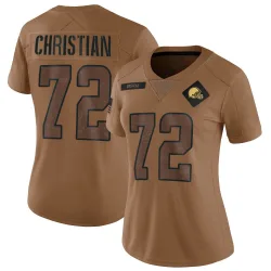 Cleveland Browns Women's Limited Brown 2023 Salute To Service Jersey (72 Geron Christian)