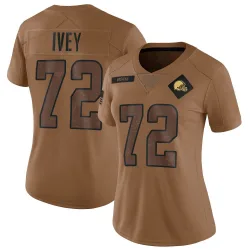 Cleveland Browns Women's Limited Brown 2023 Salute To Service Jersey (72 Jason Ivey)