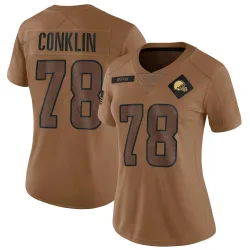 Cleveland Browns Women's Limited Brown 2023 Salute To Service Jersey (78 Jack Conklin)