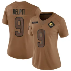 Cleveland Browns Women's Limited Brown 2023 Salute To Service Jersey (9 Grant Delpit)