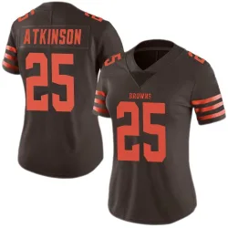 Cleveland Browns Women's Limited Brown Color Rush Jersey (25 George Atkinson)