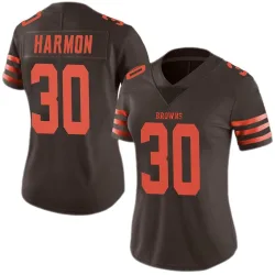 Cleveland Browns Women's Limited Brown Color Rush Jersey (30 Duron Harmon)