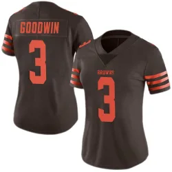Cleveland Browns Women's Limited Brown Color Rush Jersey (3 Marquise Goodwin)