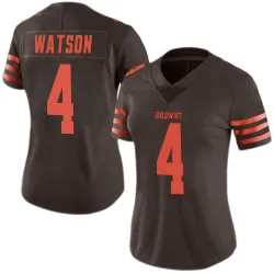 Cleveland Browns Women's Limited Brown Color Rush Jersey (4 Deshaun Watson)