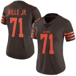 Cleveland Browns Women's Limited Brown Color Rush Jersey (71 Jedrick Wills Jr.)