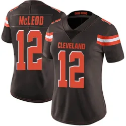 Cleveland Browns Women's Limited Brown Team Color Vapor Untouchable Jersey (12 Rodney McLeod Jr.)