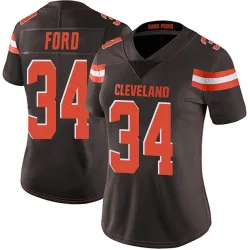 Cleveland Browns Women's Limited Brown Team Color Vapor Untouchable Jersey (34 Jerome Ford)
