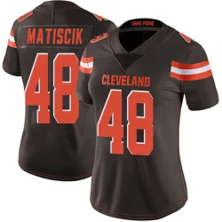 Cleveland Browns Women's Limited Brown Team Color Vapor Untouchable Jersey (48 Brent Matiscik)