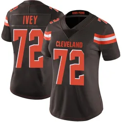 Cleveland Browns Women's Limited Brown Team Color Vapor Untouchable Jersey (72 Jason Ivey)