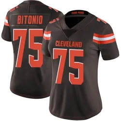 Cleveland Browns Women's Limited Brown Team Color Vapor Untouchable Jersey (75 Joel Bitonio)