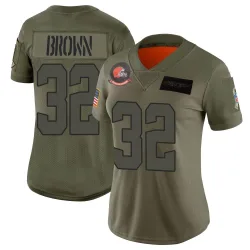 Cleveland Browns Women's Limited Camo 2019 Salute to Service Jersey (32 Jim Brown)