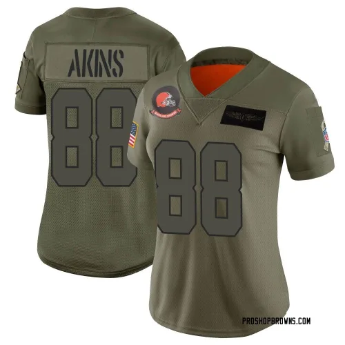 Cleveland Browns Women's Limited Camo 2019 Salute to Service Jersey (88 Jordan Akins)