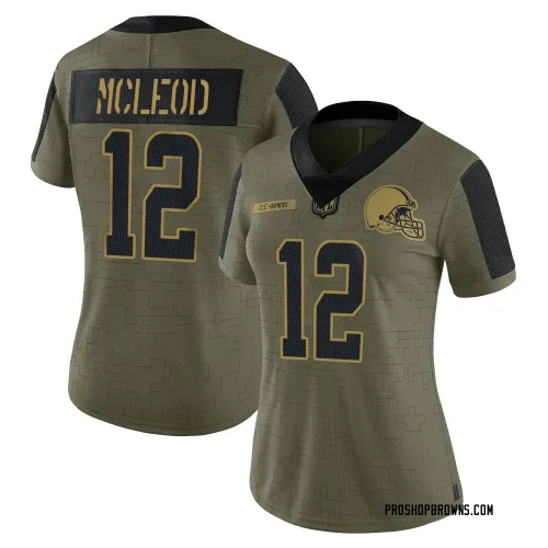 Cleveland Browns Women's Limited Olive 2021 Salute To Service Jersey (12 Rodney McLeod Jr.)