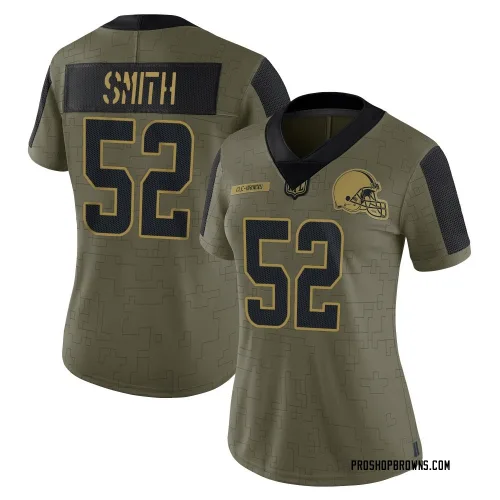 Cleveland Browns Women's Limited Olive 2021 Salute To Service Jersey (52 Elerson G. Smith)