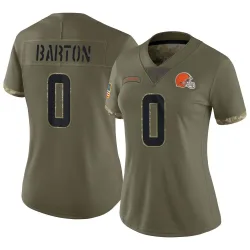 Cleveland Browns Women's Limited Olive 2022 Salute To Service Jersey (0 Jackson Barton)