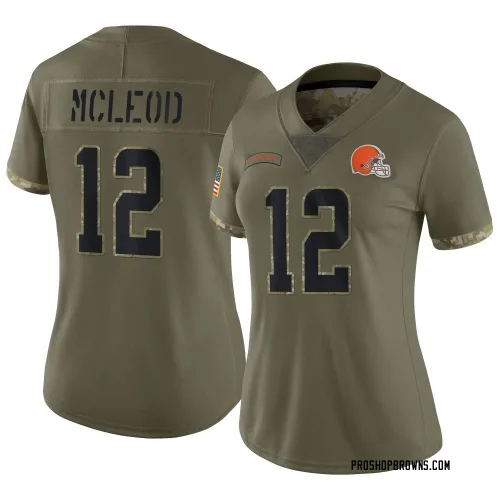 Cleveland Browns Women's Limited Olive 2022 Salute To Service Jersey (12 Rodney McLeod Jr.)