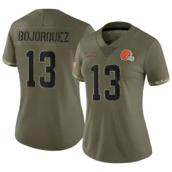 Cleveland Browns Women's Limited Olive 2022 Salute To Service Jersey (13 Corey Bojorquez)