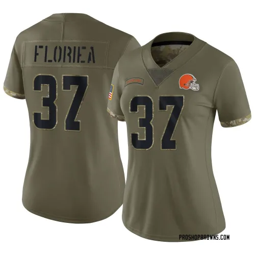Cleveland Browns Women's Limited Olive 2022 Salute To Service Jersey (37 Luke Floriea)