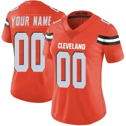 Cleveland Browns Women's Limited Orange Alternate Vapor Untouchable Jersey (00 Custom)