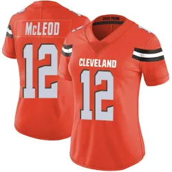 Cleveland Browns Women's Limited Orange Alternate Vapor Untouchable Jersey (12 Rodney McLeod Jr.)