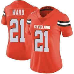 Cleveland Browns Women's Limited Orange Alternate Vapor Untouchable Jersey (21 Denzel Ward)