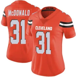 Cleveland Browns Women's Limited Orange Alternate Vapor Untouchable Jersey (31 Cade McDonald)