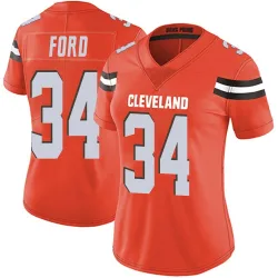 Cleveland Browns Women's Limited Orange Alternate Vapor Untouchable Jersey (34 Jerome Ford)