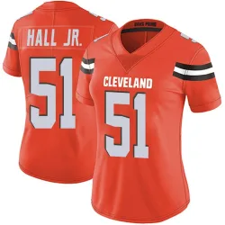 Cleveland Browns Women's Limited Orange Alternate Vapor Untouchable Jersey (51 Mike Hall Jr.)