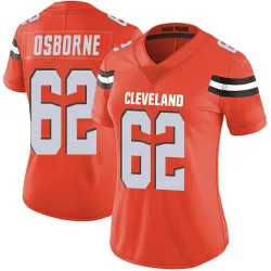Cleveland Browns Women's Limited Orange Alternate Vapor Untouchable Jersey (62 Justin Osborne)