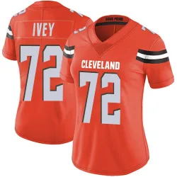 Cleveland Browns Women's Limited Orange Alternate Vapor Untouchable Jersey (72 Jason Ivey)
