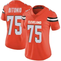 Cleveland Browns Women's Limited Orange Alternate Vapor Untouchable Jersey (75 Joel Bitonio)