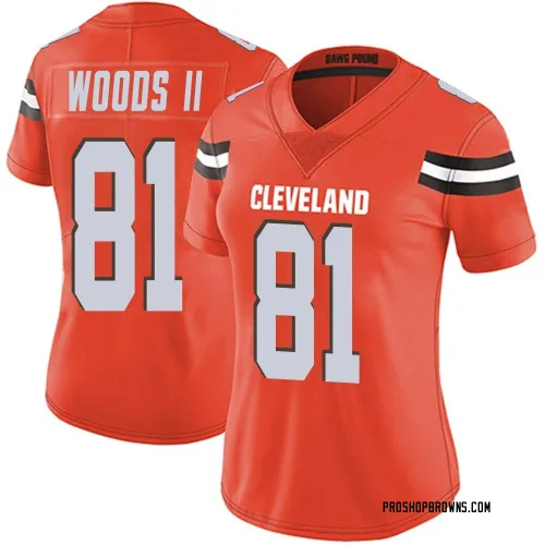 Cleveland Browns Women's Limited Orange Alternate Vapor Untouchable Jersey (81 Michael Woods II)