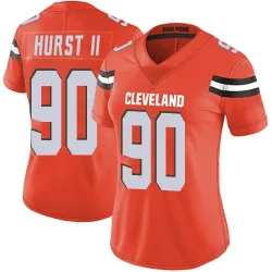 Cleveland Browns Women's Limited Orange Alternate Vapor Untouchable Jersey (90 Maurice Hurst II)