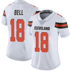 Cleveland Browns Women's Limited White Vapor Untouchable Jersey (18 David Bell)