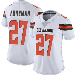 Cleveland Browns Women's Limited White Vapor Untouchable Jersey (27 D'Onta Foreman)