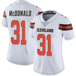 Cleveland Browns Women's Limited White Vapor Untouchable Jersey (31 Cade McDonald)