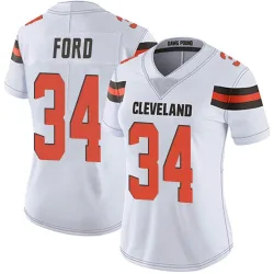 Cleveland Browns Women's Limited White Vapor Untouchable Jersey (34 Jerome Ford)