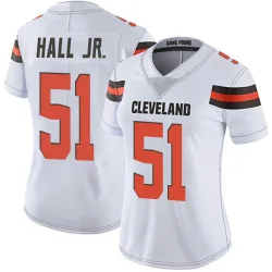 Cleveland Browns Women's Limited White Vapor Untouchable Jersey (51 Mike Hall Jr.)