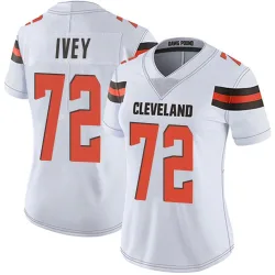 Cleveland Browns Women's Limited White Vapor Untouchable Jersey (72 Jason Ivey)