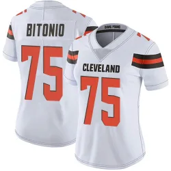 Cleveland Browns Women's Limited White Vapor Untouchable Jersey (75 Joel Bitonio)