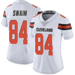 Cleveland Browns Women's Limited White Vapor Untouchable Jersey (84 Geoff Swaim)