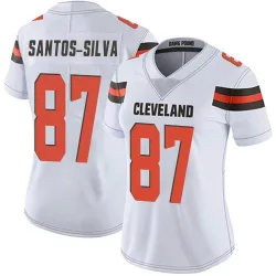 Cleveland Browns Women's Limited White Vapor Untouchable Jersey (87 Marcus Santos-Silva)